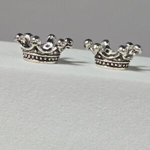 5pcs - Antique Silver Crown Spacer Beads Charm Bracelet Set DIY Jewelry Tiara